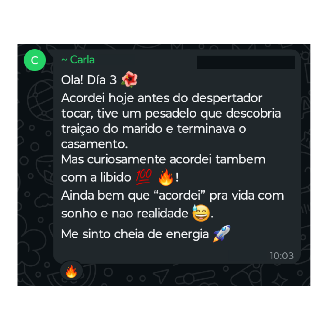 Depoimento da Carla sobre energia com o Método PULSA